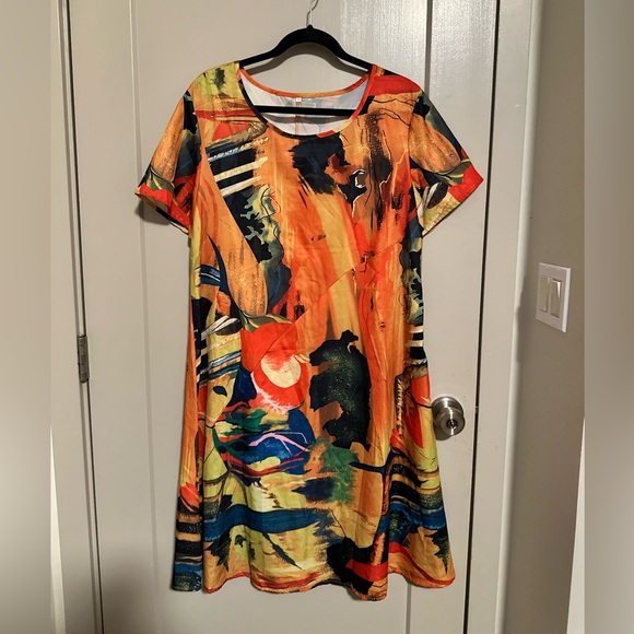 Abstract Multicolor Dress - Picture 1 of 3